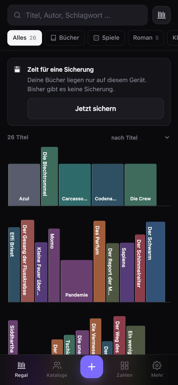 The app in dark mode.